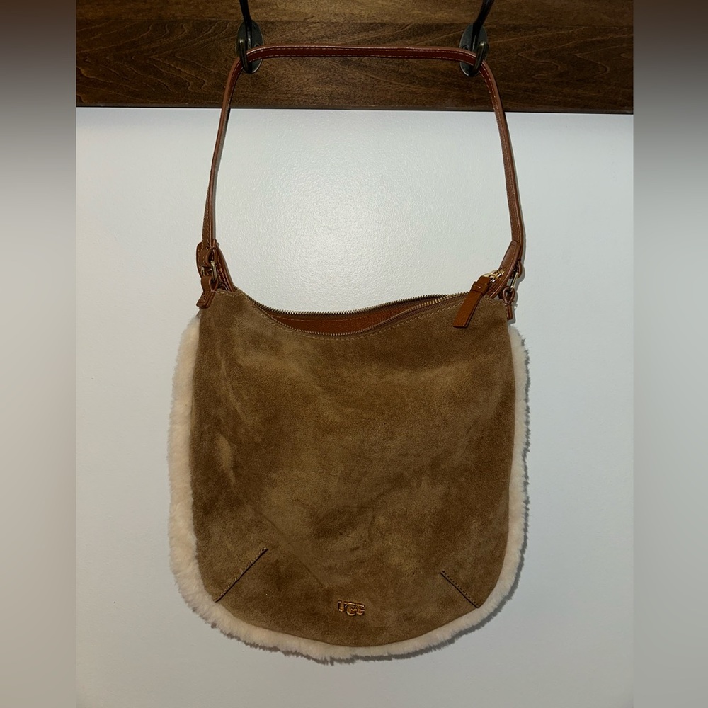 UGG Tan Suede Shoulder Crossbody Bag